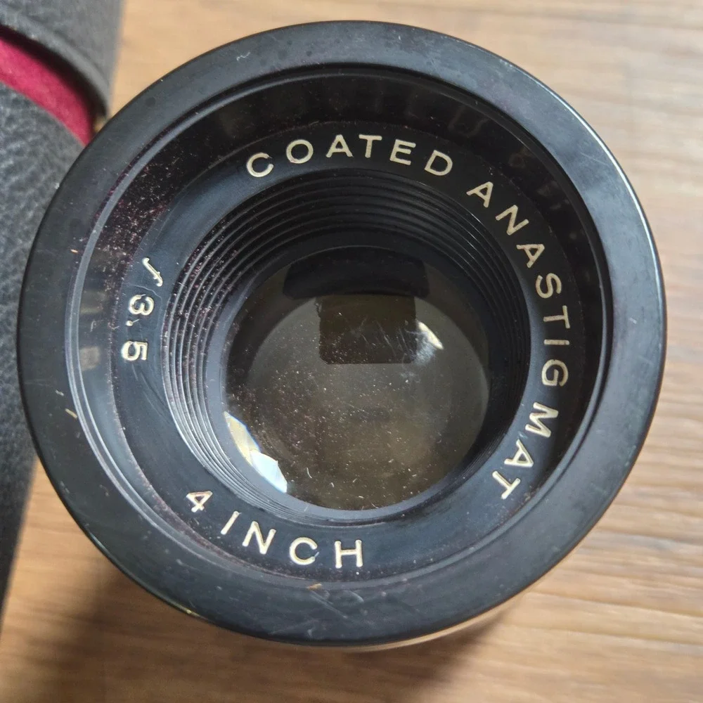 Vintage Coated Anastigmat 4 Inch f/3.5 Projection Lens Made in Japan with Case